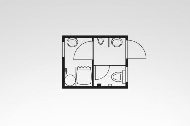 Sanitärcontainer 3 m WC/Dusche