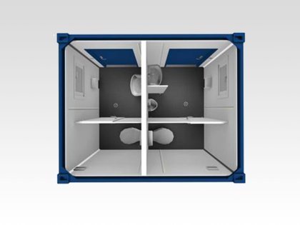 Sanitärcontainer 3 m, WC, Damen und Herren