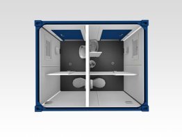 Sanitärcontainer 3 m, WC, Damen und Herren