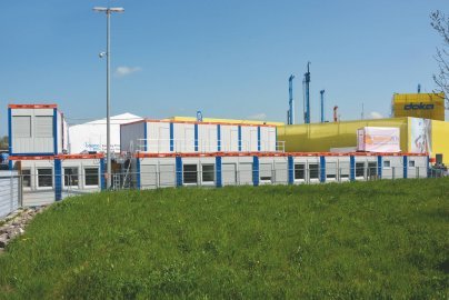 HKL Container als Redaktionsquartier auf der bauma 2016